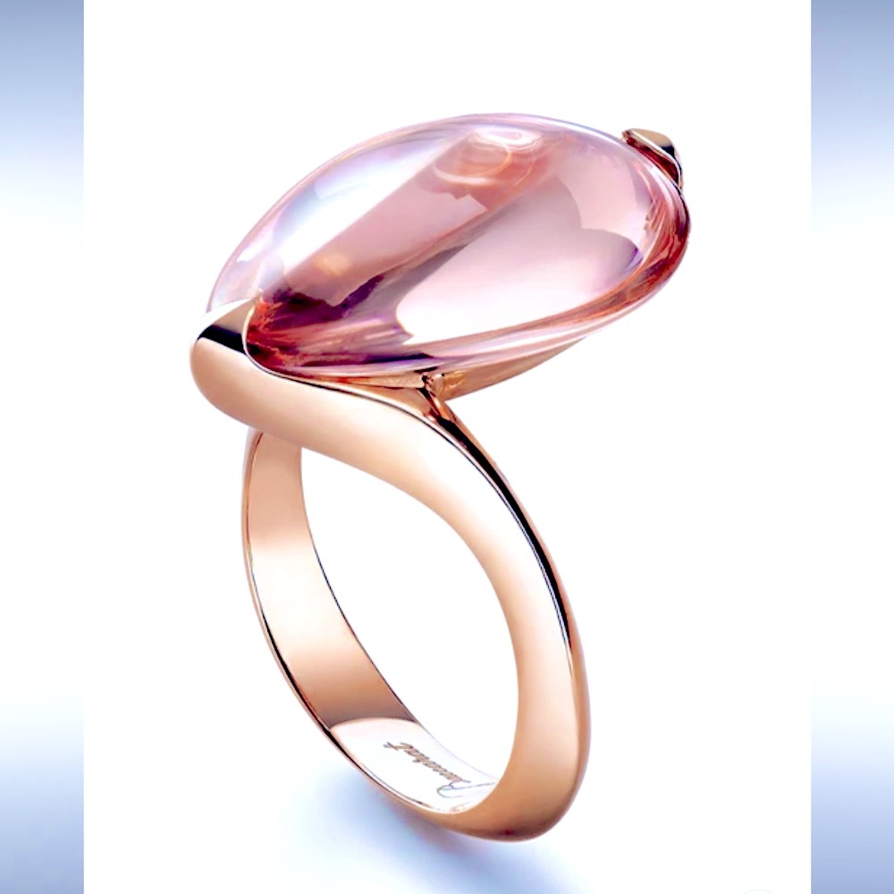 Baccarat- FLEURS DE PSYDÉLIC Ring- 18K Rose gold vermeil pink crystal- Size 6